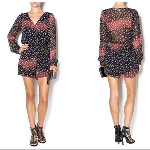 BCBGeneration Long Sleeve Floral Romper XS